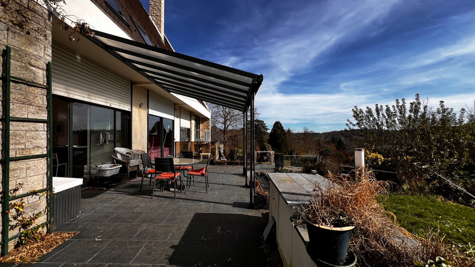 Landscaped garden of the Longpont property