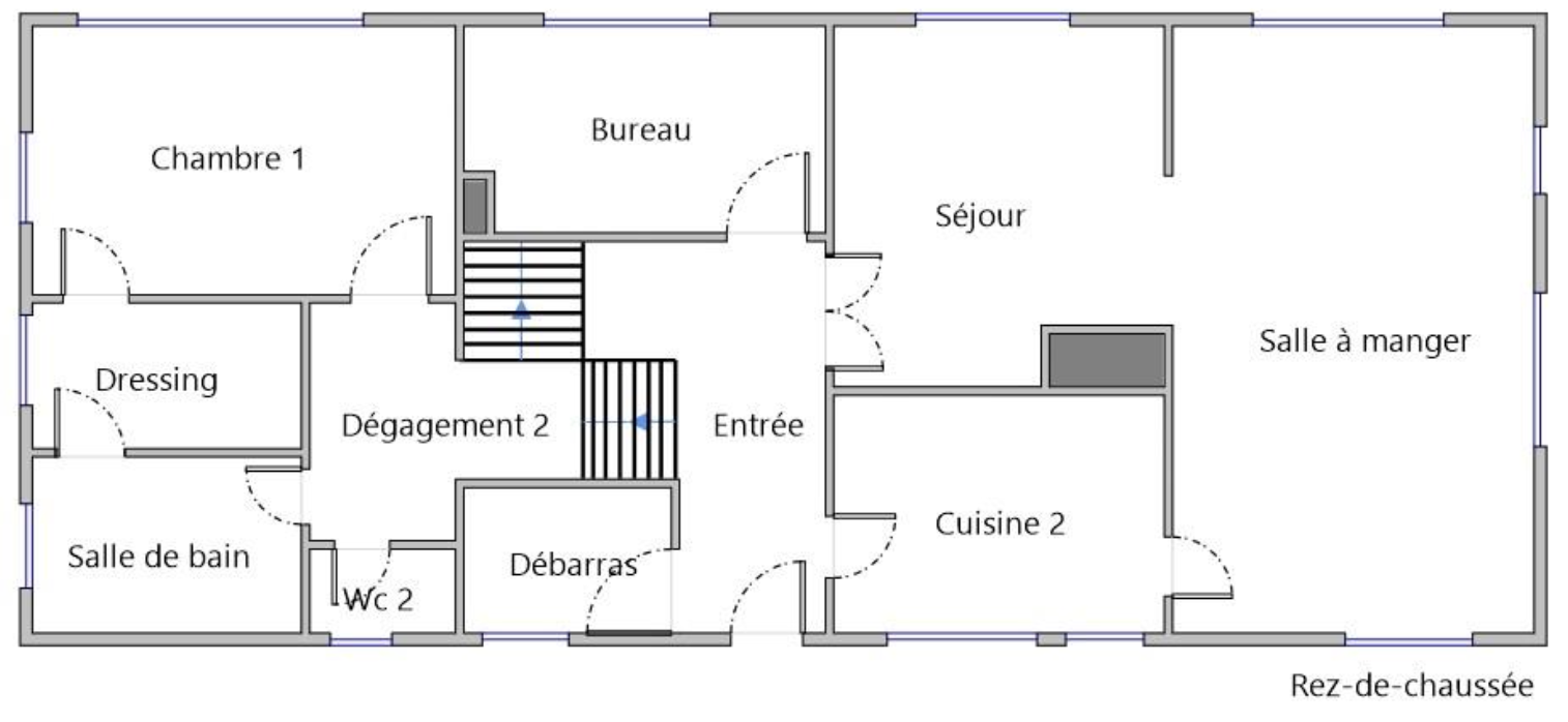 Ground floor plan of the Longpont property