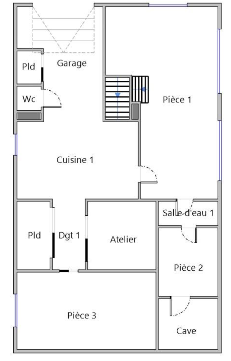 Basement floor plan of the Longpont property